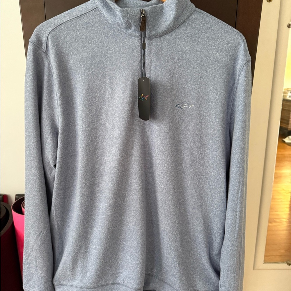 Greg Norman Men's Light Blue 1/4 zip top size L